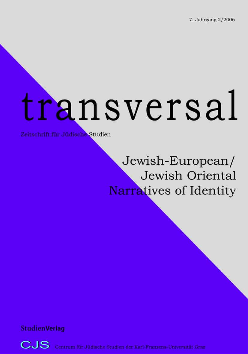 Jewish-European/Jewish Oriental Narratives of Identity