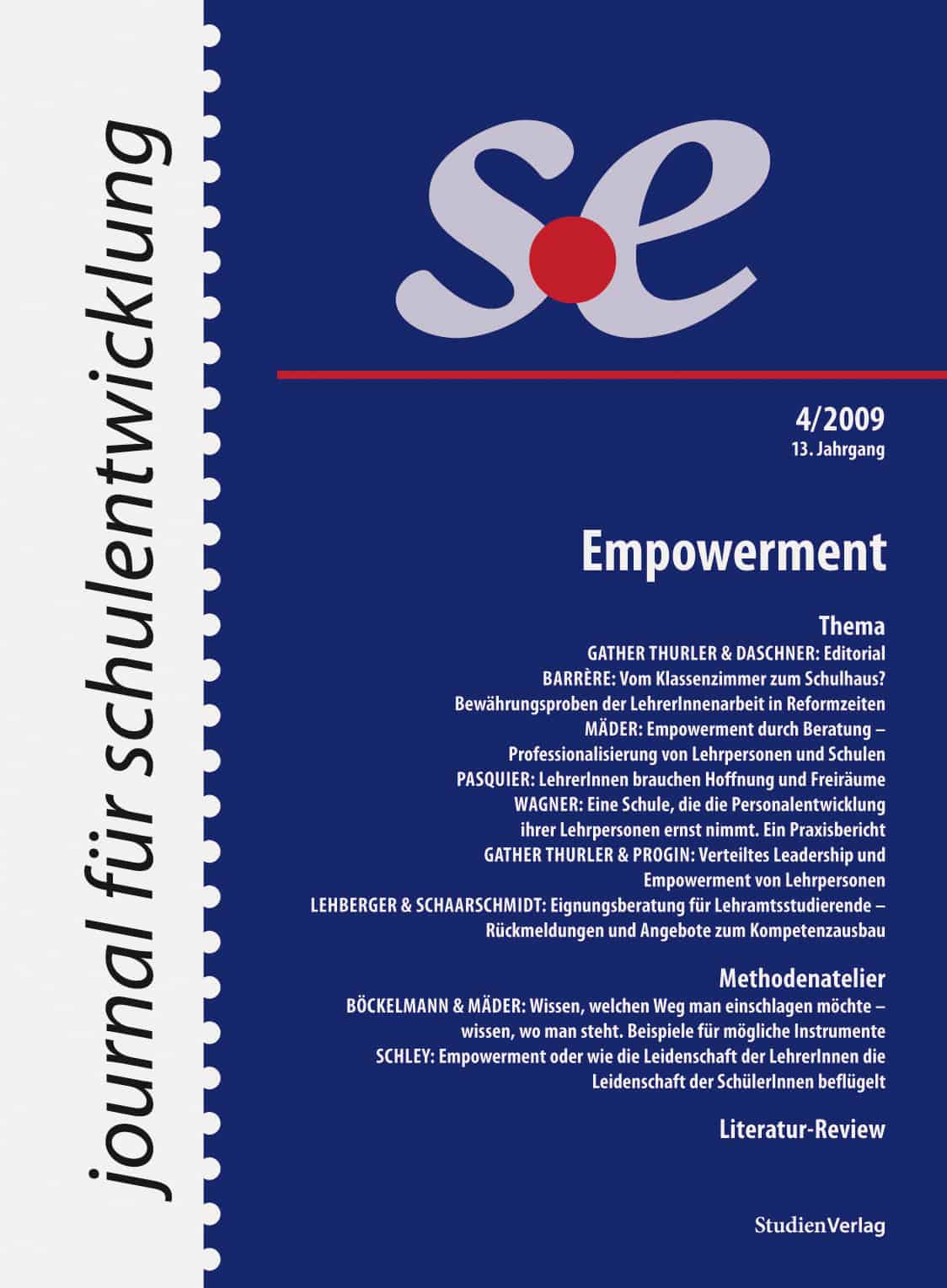 journal für schulentwicklung 4/2009
