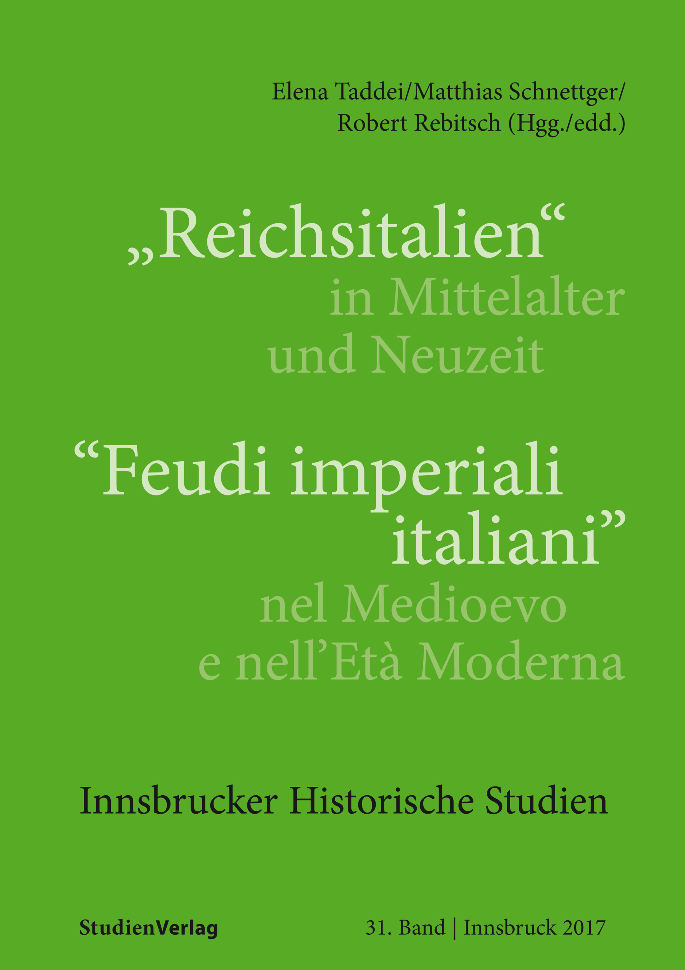 Cover Taschenbuch "Reichsitalien" in Mittelalter und Neuzeit/"Feudi imperiali italiani" nel Medioevo e nell’Età Moderna